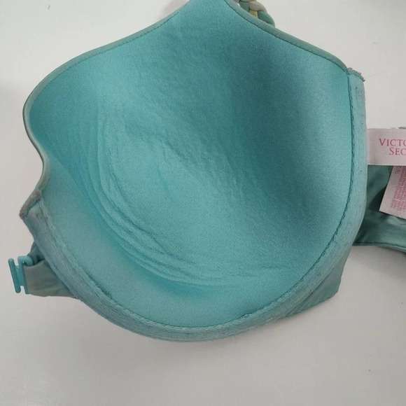 Victorias Secret Demi Bra Blue Women Size 36DD Underwire Lightly Lined Padded - Picture 7 of 8